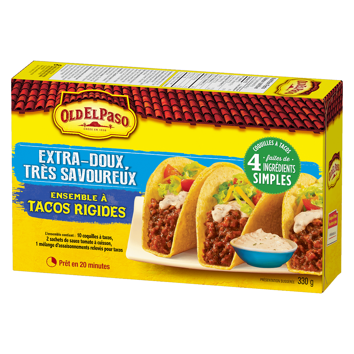 Ensemble à tacos rigides Extradoux, très savoureux Old El Paso